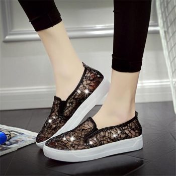 Rhinestones Women Flats Casual Cut Outs Shoes - Image 5