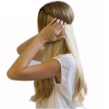 Silky Straight Real Natural Synthetic Invisible Wire No Clips in Hair Extensions - Image 2