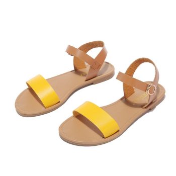 Women's Sandals Solid Color PU Leather Sandals - Image 4