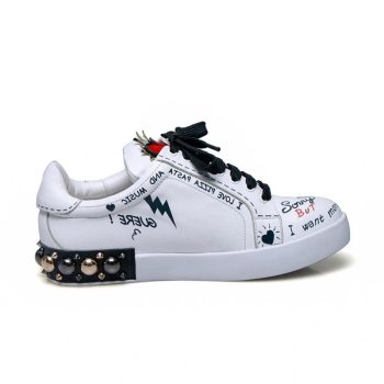 Women Flat Heels Genuine Leather Lace Up Rivets Cow Leather Comfortable Shoes - Image 5