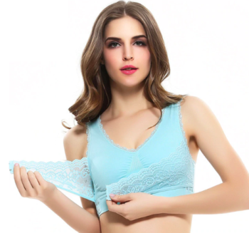 Front Cross Side-buckle Lace Wireless Lift Bra - Image 8