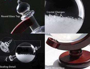 Storm Glass Weather Predicting Forecast Bottle Crystal Desktop Barometer With Wooden Base - Image 4