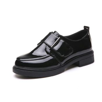Women Shoes Loafers Patent Leather Low Heels Hook & Loop Footwear - Image 6