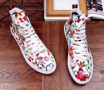 Men Colorful flowers printed Causal Flats shoes - Image 2