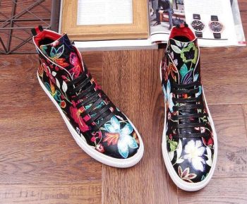 Men Colorful flowers printed Causal Flats shoes