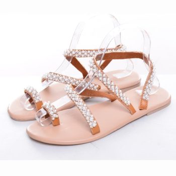 Flat Sandals Sweet Boho Pearl Decoration Sandals - Image 5