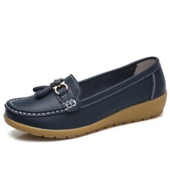 Women Big size 4.5-12 Genuine leather Slip on shoes for Women Loafers - Image 10