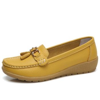 Women Big size 4.5-12 Genuine leather Slip on shoes for Women Loafers - Image 5