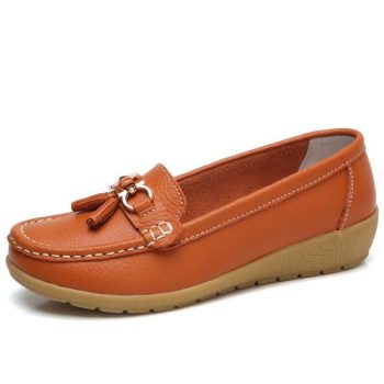 Women Big size 4.5-12 Genuine leather Slip on shoes for Women Loafers - Image 6