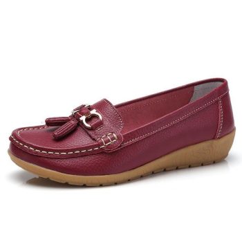 Women Big size 4.5-12 Genuine leather Slip on shoes for Women Loafers - Image 15