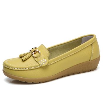 Women Big size 4.5-12 Genuine leather Slip on shoes for Women Loafers - Image 4