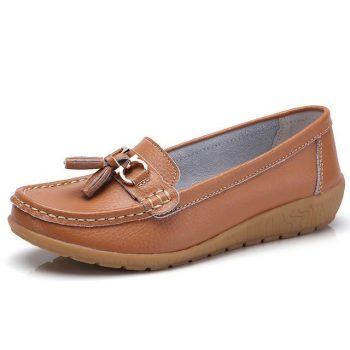 Women Big size 4.5-12 Genuine leather Slip on shoes for Women Loafers - Image 11