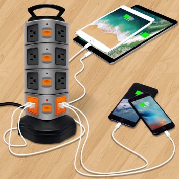 USB Power Strip Protector Electric Charge Station Plugs Socket 4 USB Slot Extension Cord - Image 6