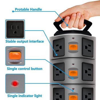 USB Power Strip Protector Electric Charge Station Plugs Socket 4 USB Slot Extension Cord - Image 4