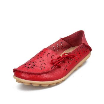 Genuine Leather Flat Shoes women Gommino Moccasin Loafers