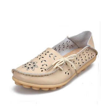 Genuine Leather Flat Shoes women Gommino Moccasin Loafers - Image 12