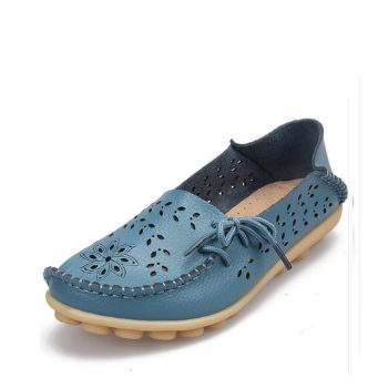Genuine Leather Flat Shoes women Gommino Moccasin Loafers - Image 9