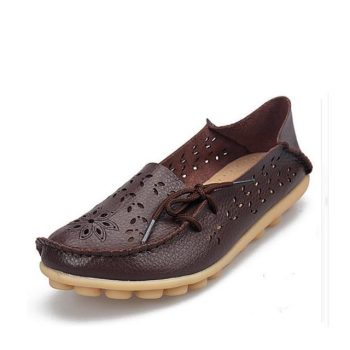 Genuine Leather Flat Shoes women Gommino Moccasin Loafers - Image 15
