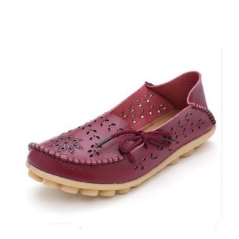 Genuine Leather Flat Shoes women Gommino Moccasin Loafers - Image 18