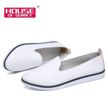 Genuine Leather Slip on ladies Shallow Casual Shoes - Image 3