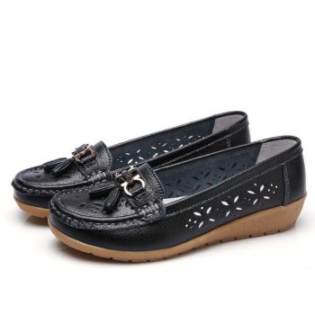 Women Genuine Leather Shoes Plus Size 35-43 Loafers