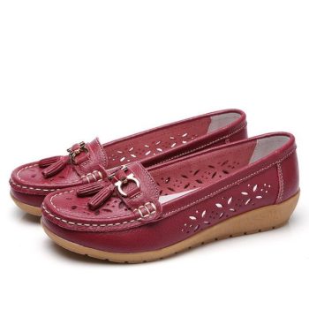 Women Genuine Leather Shoes Plus Size 35-43 Loafers - Image 11
