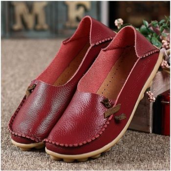 Genuine Leather Shoes Woman Loafers - Image 7