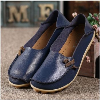 Genuine Leather Shoes Woman Loafers - Image 2