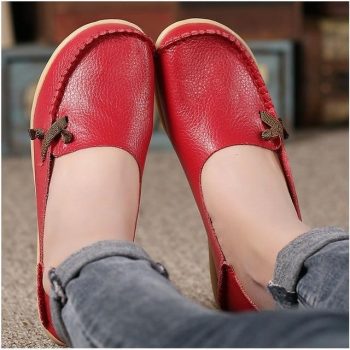 Genuine Leather Shoes Woman Loafers - Image 11