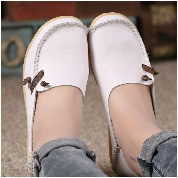 Genuine Leather Shoes Woman Loafers - Image 10