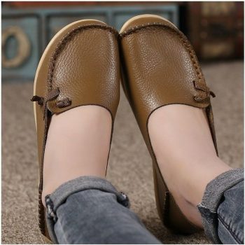 Genuine Leather Shoes Woman Loafers - Image 8