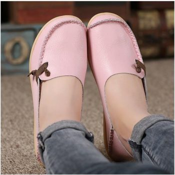 Genuine Leather Shoes Woman Loafers - Image 12