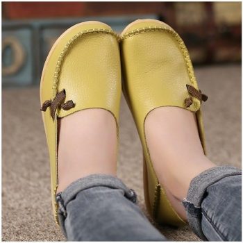 Genuine Leather Shoes Woman Loafers - Image 5