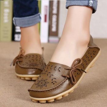 Women Flats Women Genuine Leather Shoes - Image 4