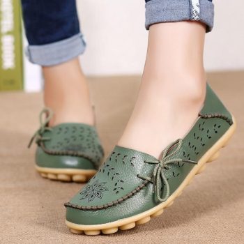Women Flats Women Genuine Leather Shoes - Image 5