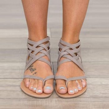 Women Sandals Plus Size Gladiator Sandals For Beach Shoes Woman Rome Flat Sandals - Image 2