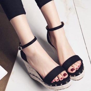 Women Sandals Platform Sandals High Heels Shoes Ankle Strap Ladies Sandals - Image 3