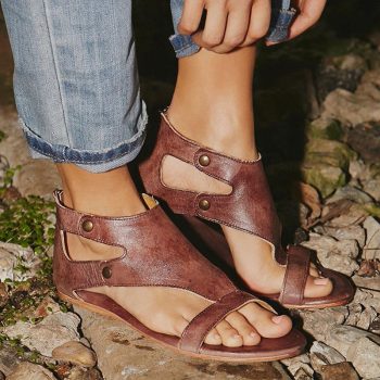 Women Shoes Soft Women Casual Shoes Female Zip Plus Size 35-43 Sandals - Image 2