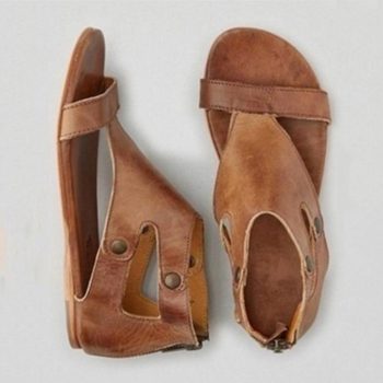 Women Shoes Soft Women Casual Shoes Female Zip Plus Size 35-43 Sandals - Image 3