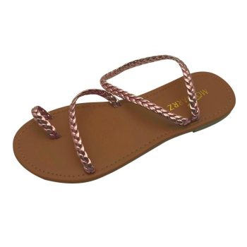 Women Shoes Sexy Sandals Ladies Strappy Gladiator Low Flat Heel - Image 5