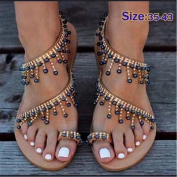 Women sandals flat pearl sandals - Image 9