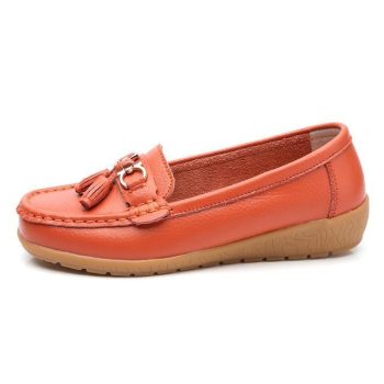 Women shoes mother shoes woman flats soft bottom genuine leather ladies ballet loafers - Image 2