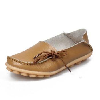 Women Flats Mother Leather Shoes Casual Moccasins Driving Loafers - Image 5
