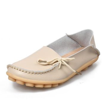 Women Flats Mother Leather Shoes Casual Moccasins Driving Loafers - Image 7