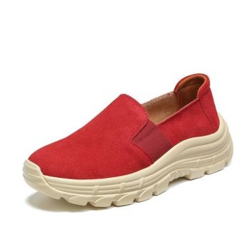 Women Loafers Flats Shoes On Platform Sneakers Casual Suede Moccasin Shoes - Image 9