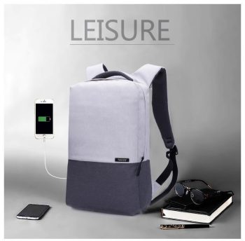 Ultra Light 16 Inch Laptop USB Anti-Theft Computer Unisex Canvas Backpack - Image 5
