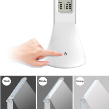 Slim Dimmable LED Desk Lamp with Built in Clock - Image 4