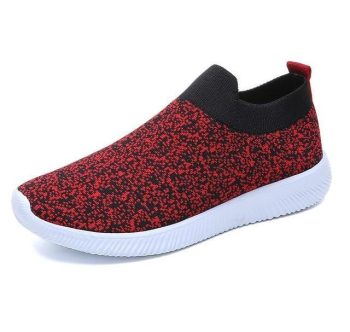 breathable air mesh sneakers women slip on platform knitting flats - Image 16