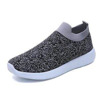 breathable air mesh sneakers women slip on platform knitting flats - Image 18