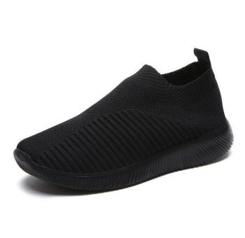 breathable air mesh sneakers women slip on platform knitting flats - Image 12